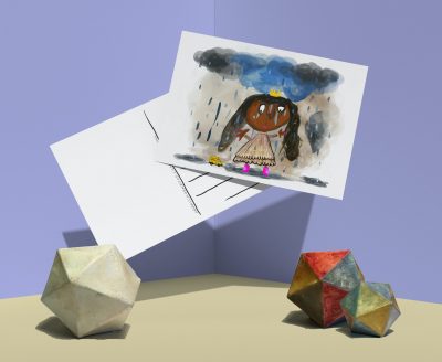 POSTKARTE Prinzessin im Regen