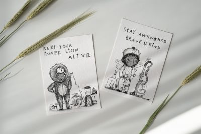 POSTKARTEN-Set: Awkward+Lion