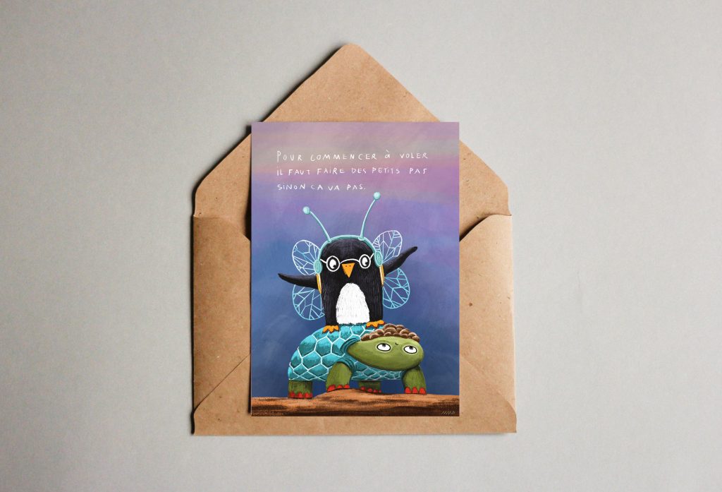 POSTKARTE Pinguina+Kröterich