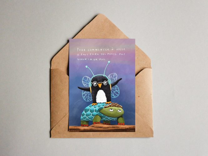 POSTKARTE Pinguina+Kröterich