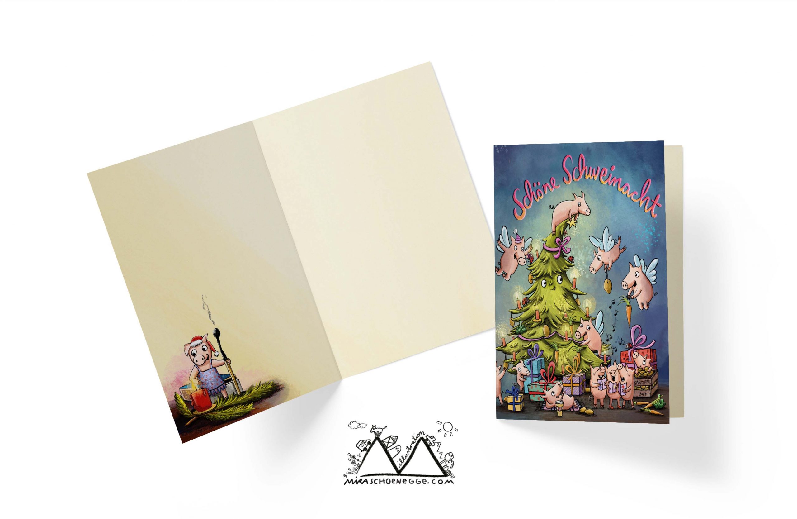 Soli-Klappkarte Schöne Schweinacht – Bild 2