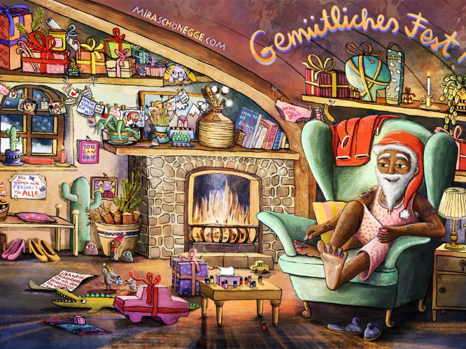 Klappkarte Santa's gettin' ready