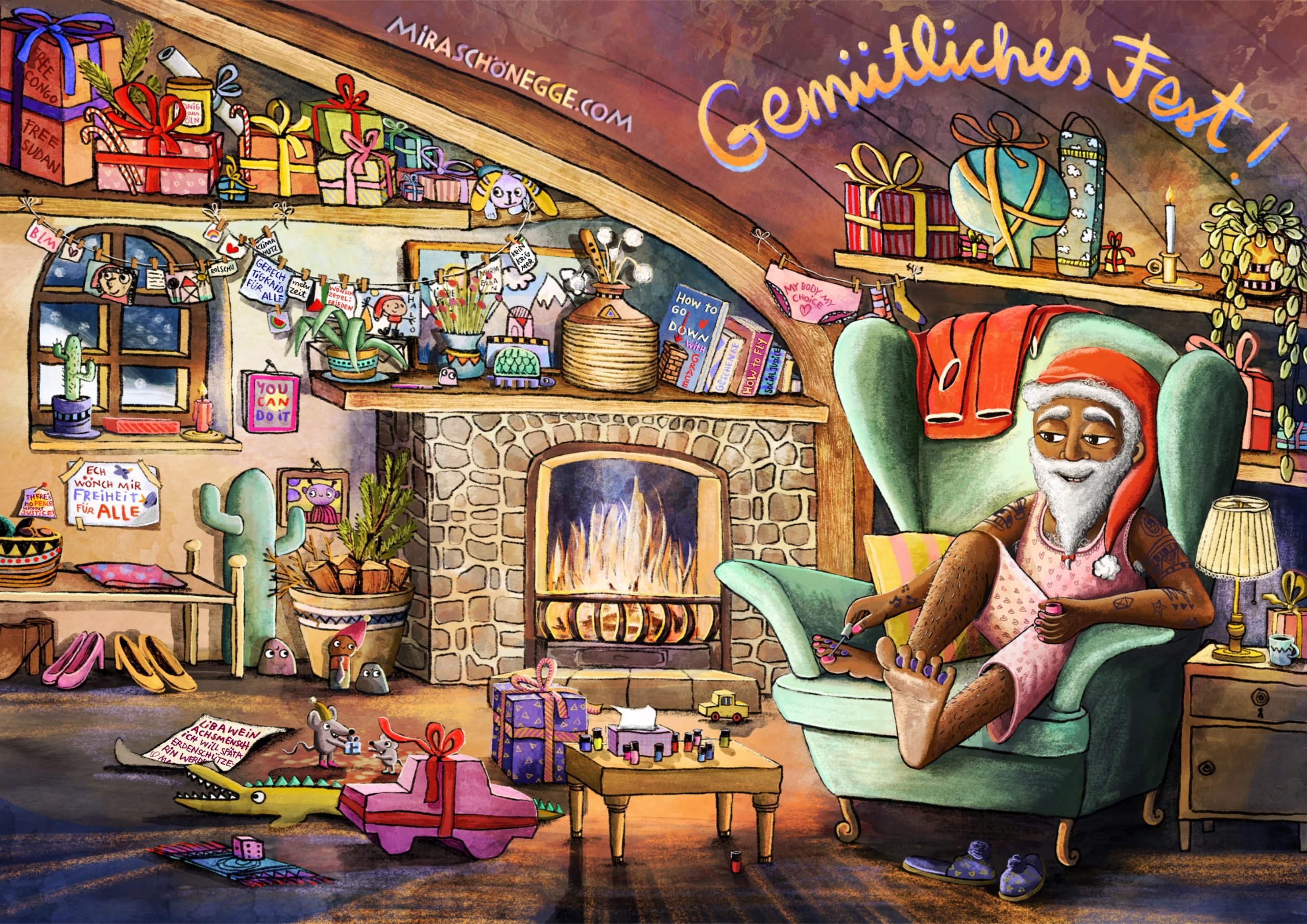 Klappkarte Santa's gettin' ready